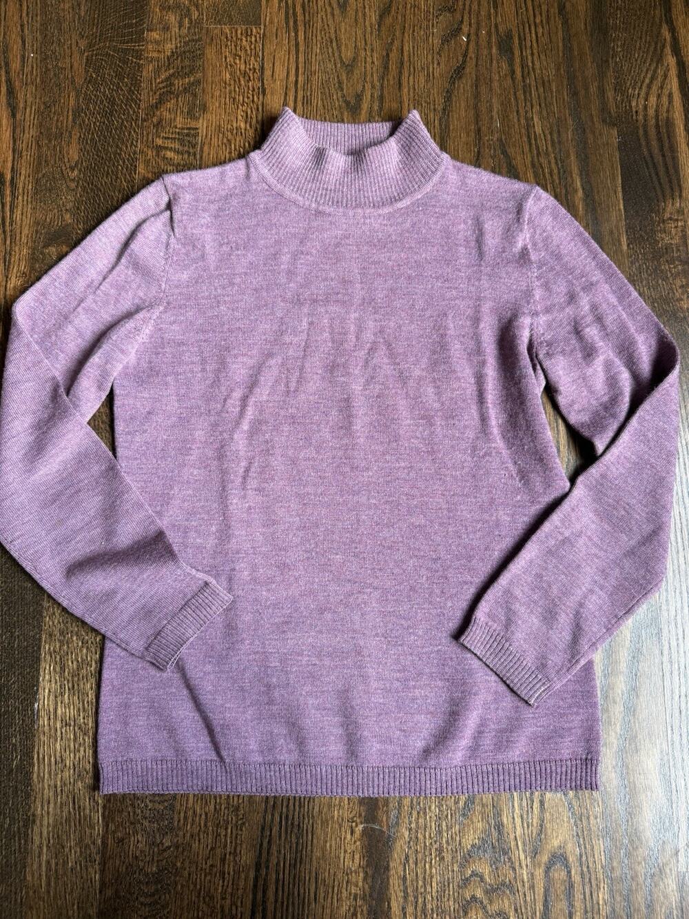 Pendleton Petite Size P Purple 100% Merino Wool Sweater